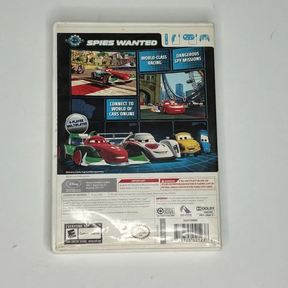 Cars 2: The Video Game (Nintendo Wii, 2011) No Manual Tested Working